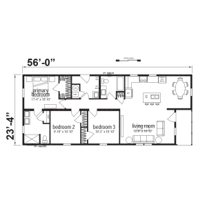 Opal Ranch Double Wide Mobile Home Millcreek Series – 24 x 56