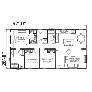 Canyon Ranch Double Wide Mobile Home Cedar Cove Series – 28 x 52