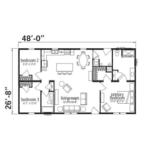 Foothill Ranch Double Wide Mobile Home Cedar Cove Series – 28 x 48