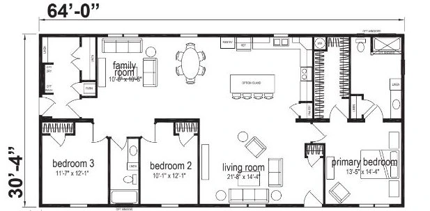 Karst Ranch Double Wide Mobile Home Cedar Cove Series – 32 x 64