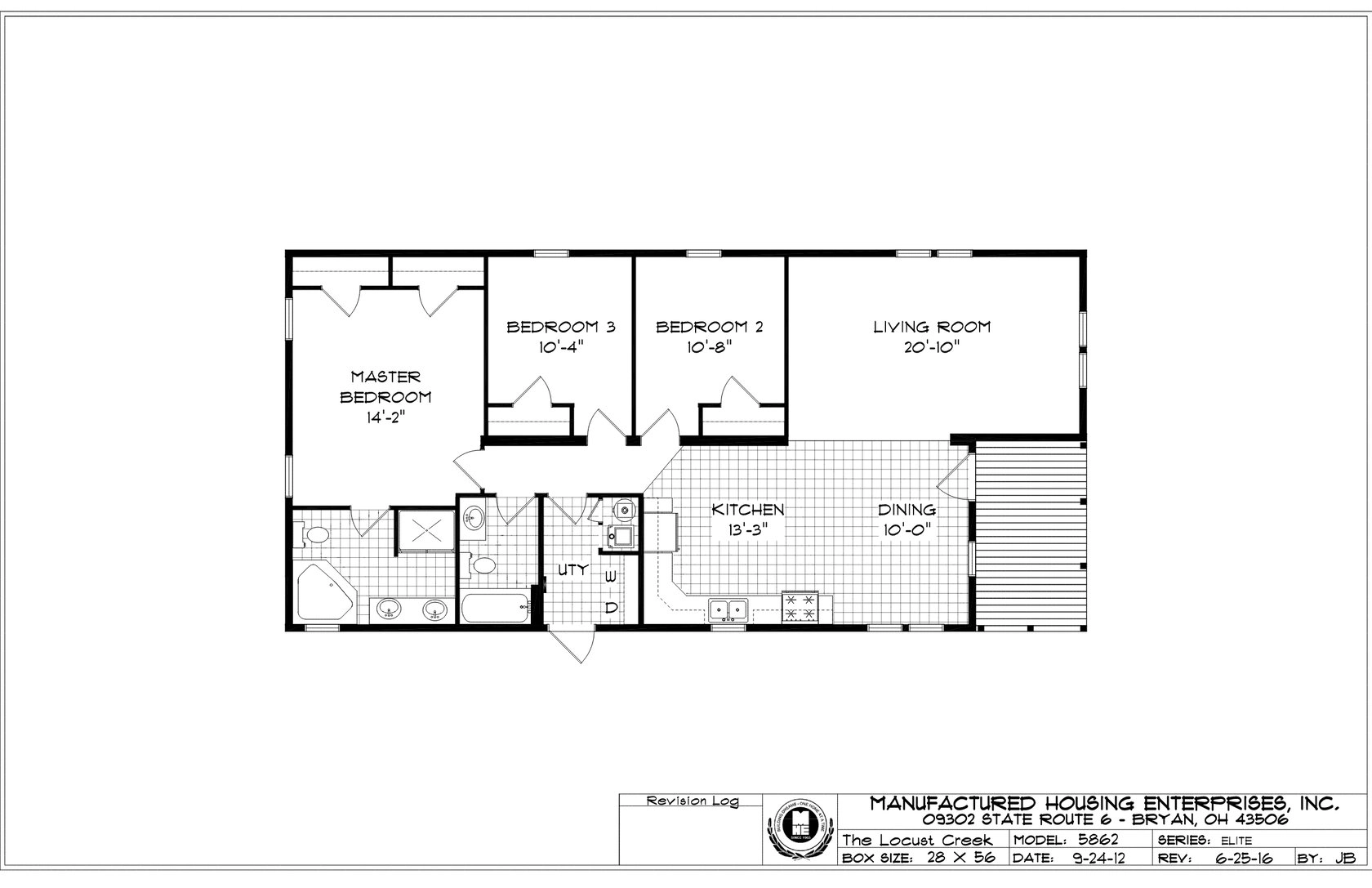 Locust Creek Ranch Double Wide Mobile Home Mansion Elite – 28 x 56